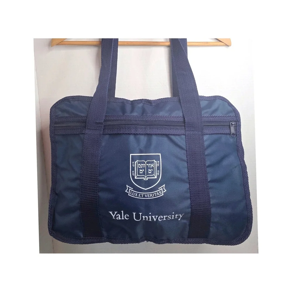 Yale University‎ Navy Blue Nylon Laptop Document Bag Ivy League Collegiate Crest